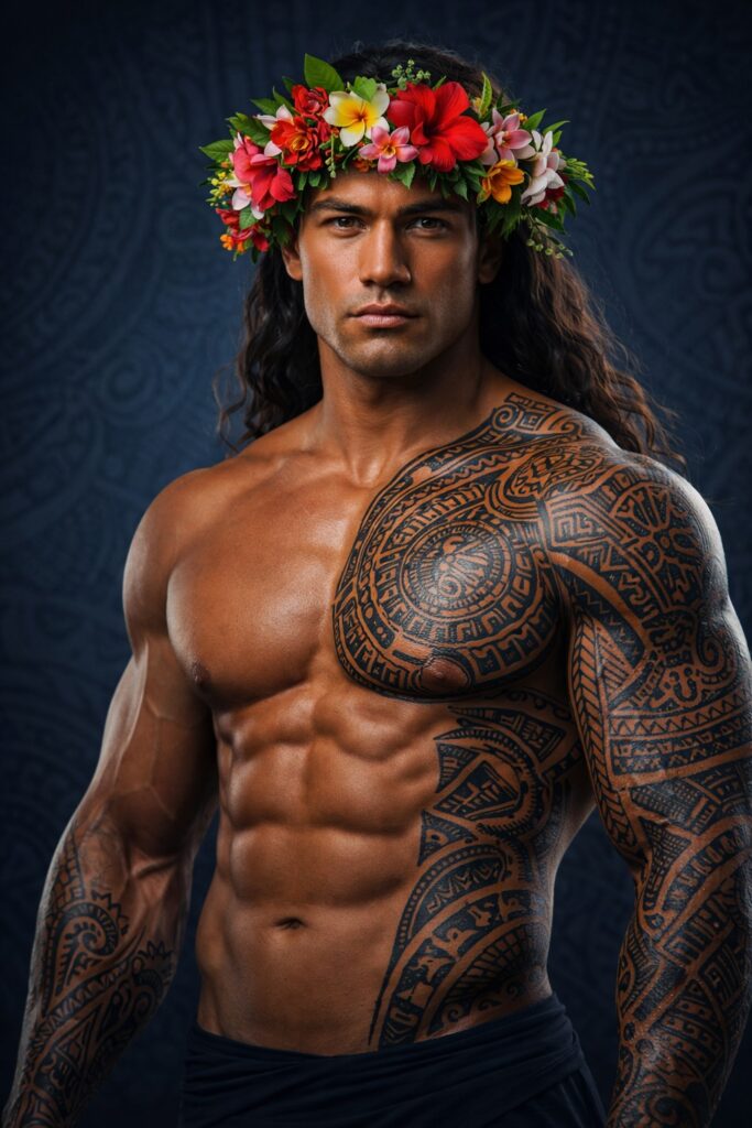 tahitian man tatoo